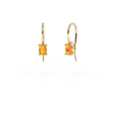 Pendants d'oreilles Cleo OVL 585 or jaune citrine 7x5 mm