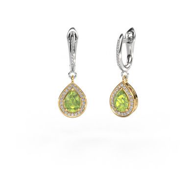 Drop earrings Ginger 2 585 gold peridot 7x5 mm