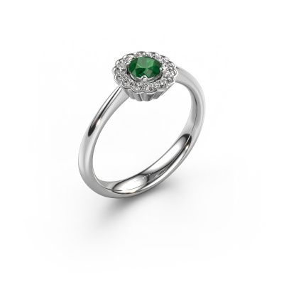 Engagement ring Debi 585 white gold emerald 4.2 mm