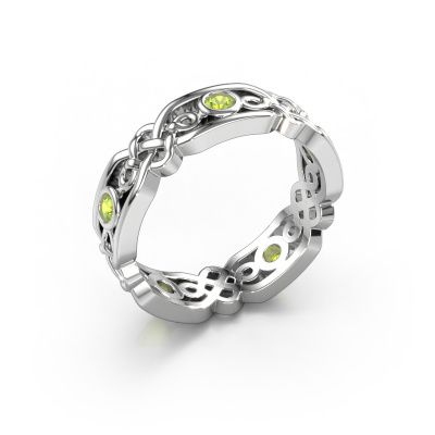 Wedding ring Rosa 585 white gold peridot ±0.20x0.08 in