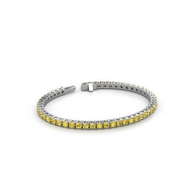 Tennisarmband Shirley 3.2 585 witgoud gele saffier 3.2 mm