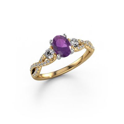 Verlobungsring Marilou OVL 585 Gold Amethyst 7,5x5,5 mm