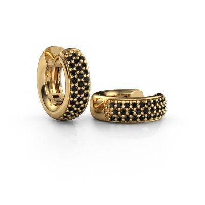 Créoles Lana 585 or jaune diamant noir 0.48 crt