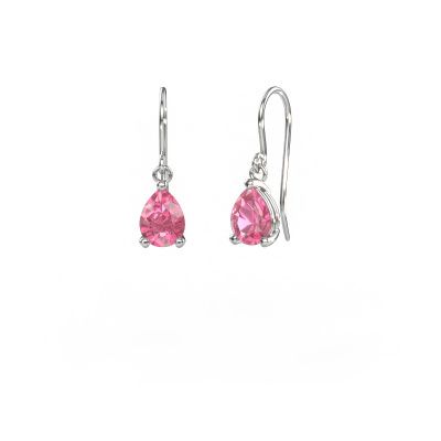 Drop earrings Laurie PER 1 950 platinum pink sapphire 8x6 mm