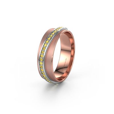 Weddings ring WH2126L 585 rose gold yellow sapphire ±0.24x0.07 in