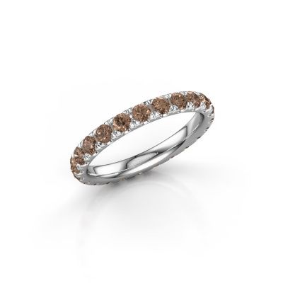 Ring Jackie 2.5 950 platina bruine diamant 1.38 crt