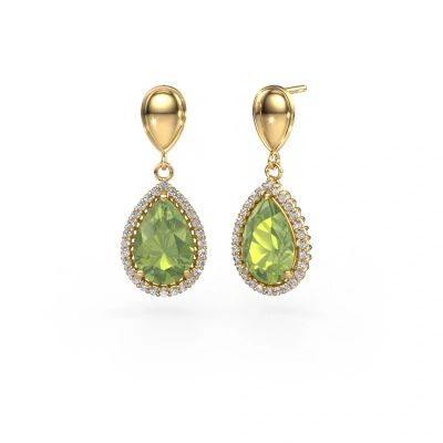 Ohrhänger Tilly per 1 585 Gold Peridot 12x8 mm