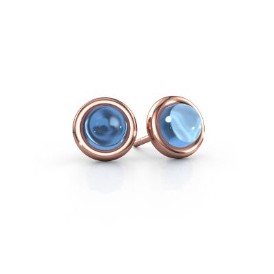 Ohrsteckers Jodi 585 Roségold Blau Topas 4,5 mm