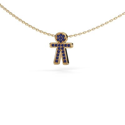 Pendant Boy 585 gold sapphire 1 mm