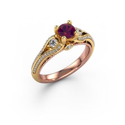 Engagement ring Nikita 585 rose gold rhodolite 5 mm
