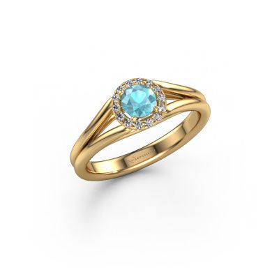Engagement ring Verla rnd 1 585 gold blue topaz 4.7 mm