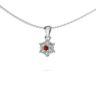 Pendant Chantal 585 white gold garnet 2.4 mm