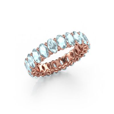 Stackable ring Heddy OVL 3x5 585 rose gold aquamarine 5x3 mm