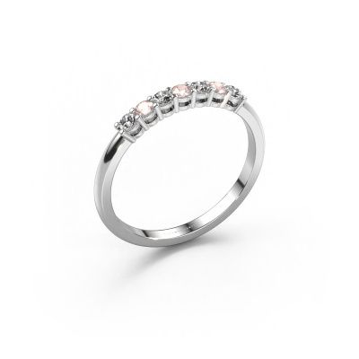 Ring Michelle 7 585 white gold morganite champagne 2 mm