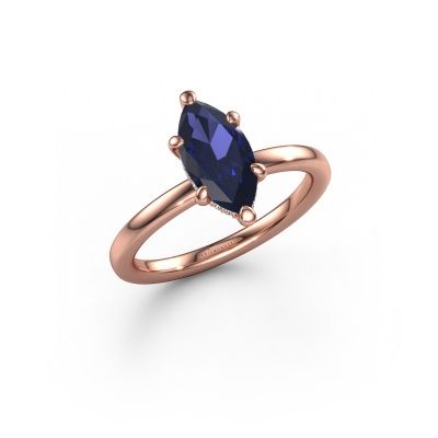 Engagement ring Simone MRQ 2 585 rose gold sapphire 11x5.5 mm