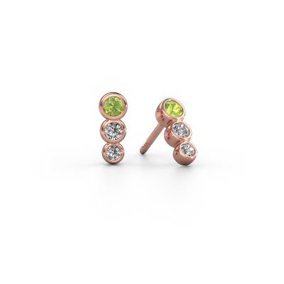 Boucles d'oreilles Felica 585 or rose péridot 2.7 mm