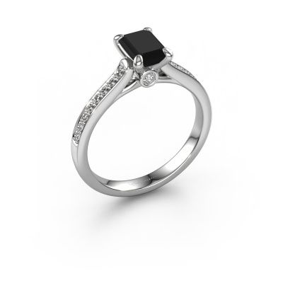 Engagement ring Valorie eme 2 950 platinum black diamond 1.28 crt