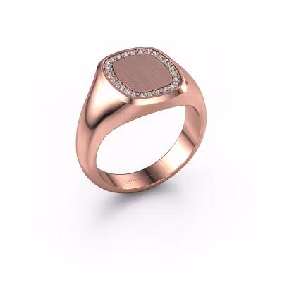 Men's ring Floris Cushion 2 585 rose gold zirconia 1.2 mm