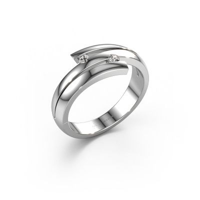 Ring Dena 585 witgoud lab-grown diamant 0.06 crt