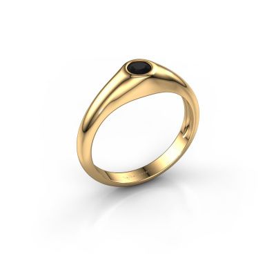 Pinky Ring Thorben 585 Gold Schwarz Diamant 0.30 crt