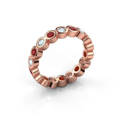 Stackable ring Edwina 2 585 rose gold ruby 2.5 mm