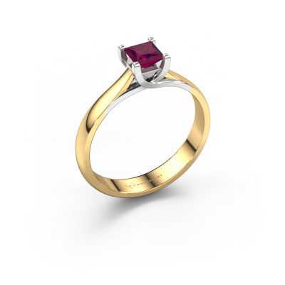 Verlobungsring Mia Square 585 Gold Rhodolit 4 mm