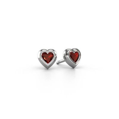 Clous d'oreilles Charlotte 950 platine grenat 4 mm