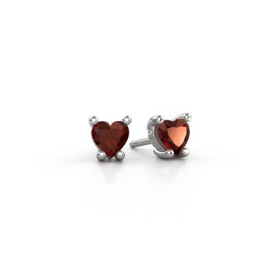 Ohrringe Sam Heart 950 Platin Granat 5 mm