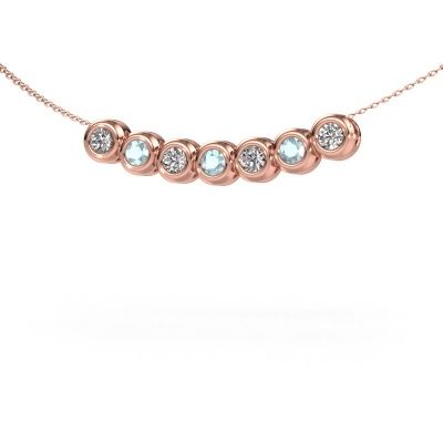 Necklace Kim 7 585 rose gold aquamarine 3.4 mm
