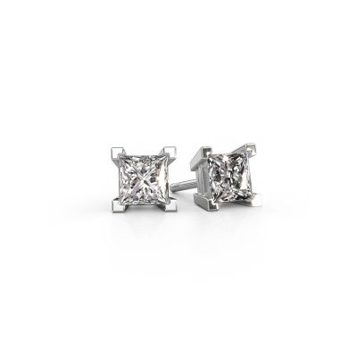 Stud earrings Ariane 950 platinum zirconia 5 mm