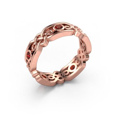 Ehering Rosa 585 Roségold Granat ±5x2 mm