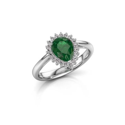Engagement ring Tilly per 1 585 white gold emerald 8x6 mm