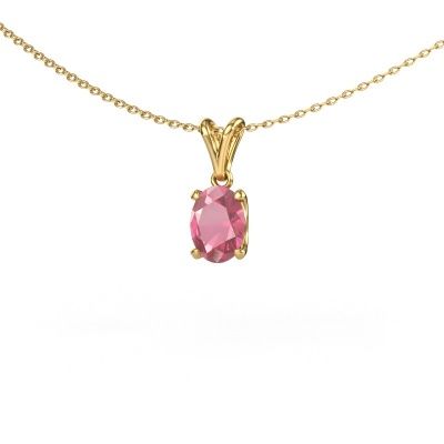 Pendant Sam OVL 585 gold tourmaline pink 8x6 mm