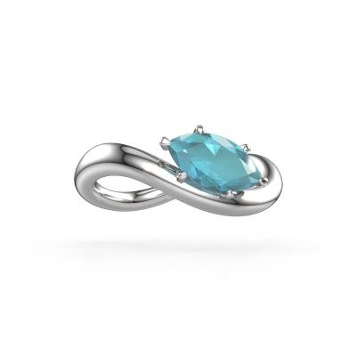 Engagement ring Chloe MRQ 585 white gold blue topaz 10x5 mm