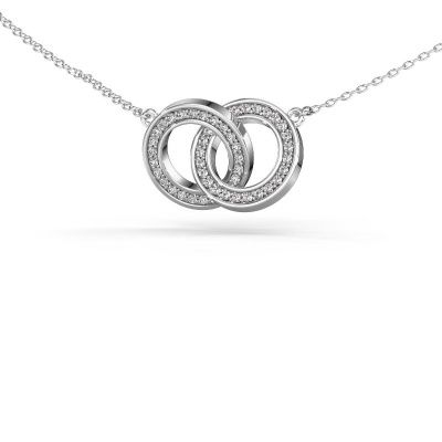 Necklace Circles 2 585 white gold lab-grown diamond 0.25 crt