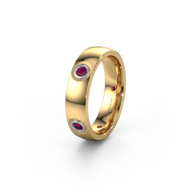 Wedding ring WH0139L25BP 585 gold rhodolite ±0.20x0.08 in