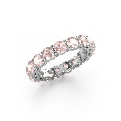 Stackable ring Michelle full 3.7 585 white gold morganite champagne 3.7 mm