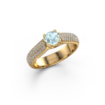 Engagement ring Leoness 585 gold aquamarine 5 mm