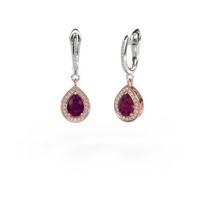 Drop earrings Ginger 2 585 rose gold rhodolite 7x5 mm