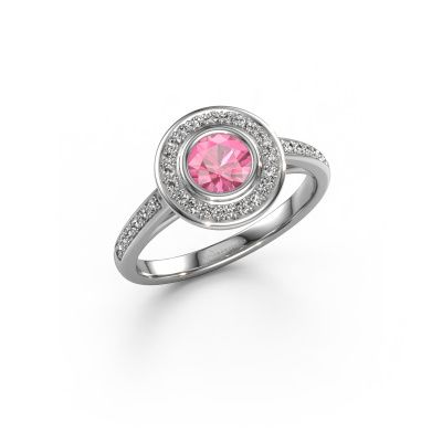 Verlobungsring Noud 2 RND 950 Platin Pink Saphir 5 mm
