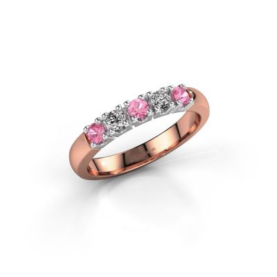 Ring Rianne 5 585 rosé goud roze saffier 2.7 mm