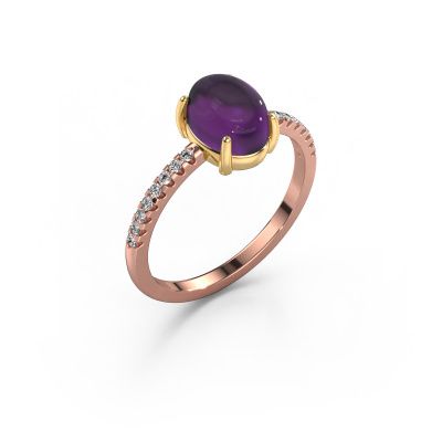 Ring Becky 585 Roségold Amethyst 7x5 mm