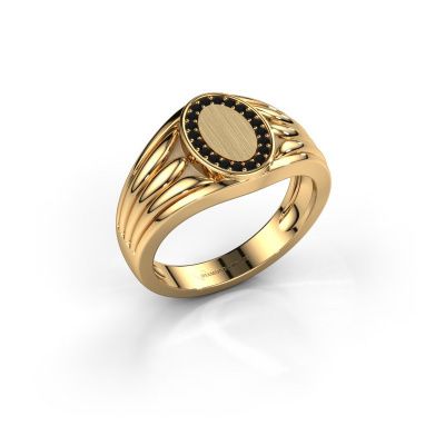 Pinky Ring Marinus 585 Gold Schwarz Diamant 0.18 crt
