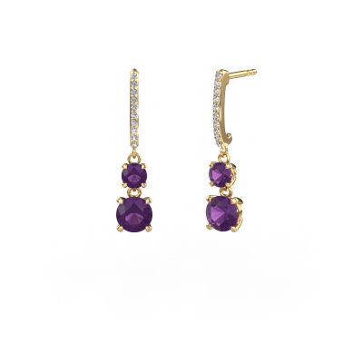 Pendants d'oreilles Tanja 2 585 or jaune améthyste 4.2 mm