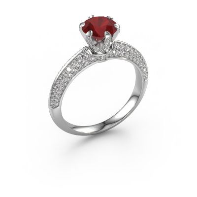 Engagement ring Abby 950 platinum ruby 6.5 mm