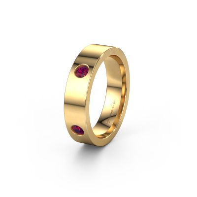 Wedding ring WH0104L15BP 585 gold rhodolite 3 mm ±0.16x0.08 in