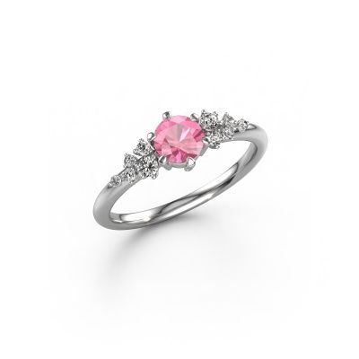 Engagement ring Royce RND 585 white gold pink sapphire 5 mm