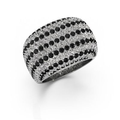 Ring Kira 585 white gold black diamond 4.252 crt