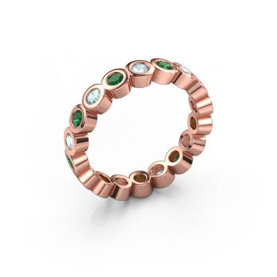 Stackable ring Edwina 2 585 rose gold emerald 2.5 mm