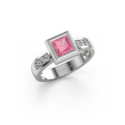 Ring Charlotte Square 585 Weißgold Pink Saphir 5 mm